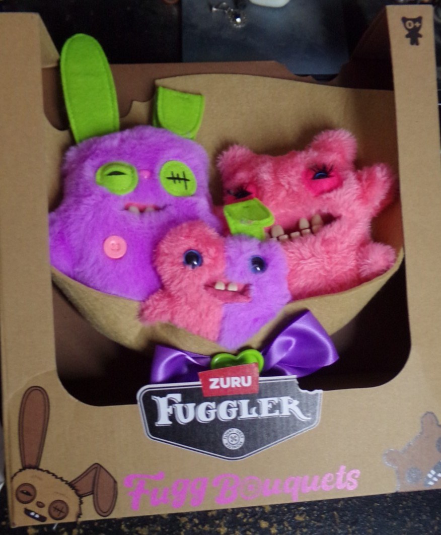 Fuggler Bouquet: 2x9 Inch + 1x3.5 Plush 3.5 inches to 9 inches, Bouquet - NIB