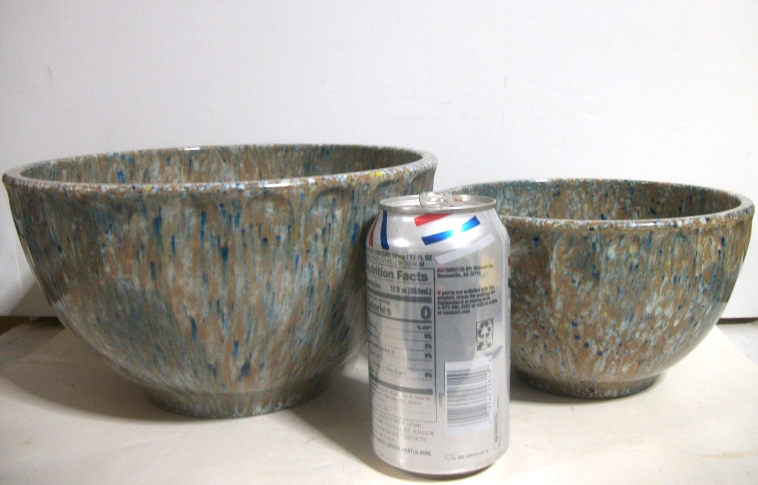 2 Vtg Boonton Ware Thumbprint CONFETTI Bowls Melamine 2 Qt 4Qt 511-C  511A-2