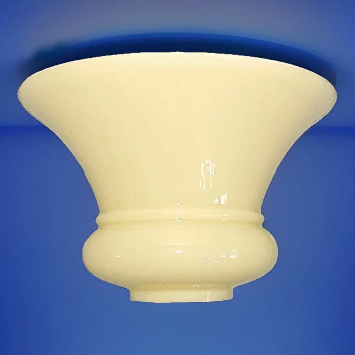 Antique 1920's-30's Art Deco Victorian Custard Glass Chandelier Slip Shade Qty 3