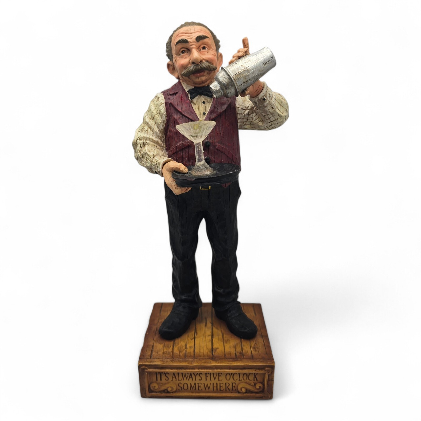 Whittle Folks BARTENDER Figurine (2005) 9-inch #13252 Painted Resin Statue