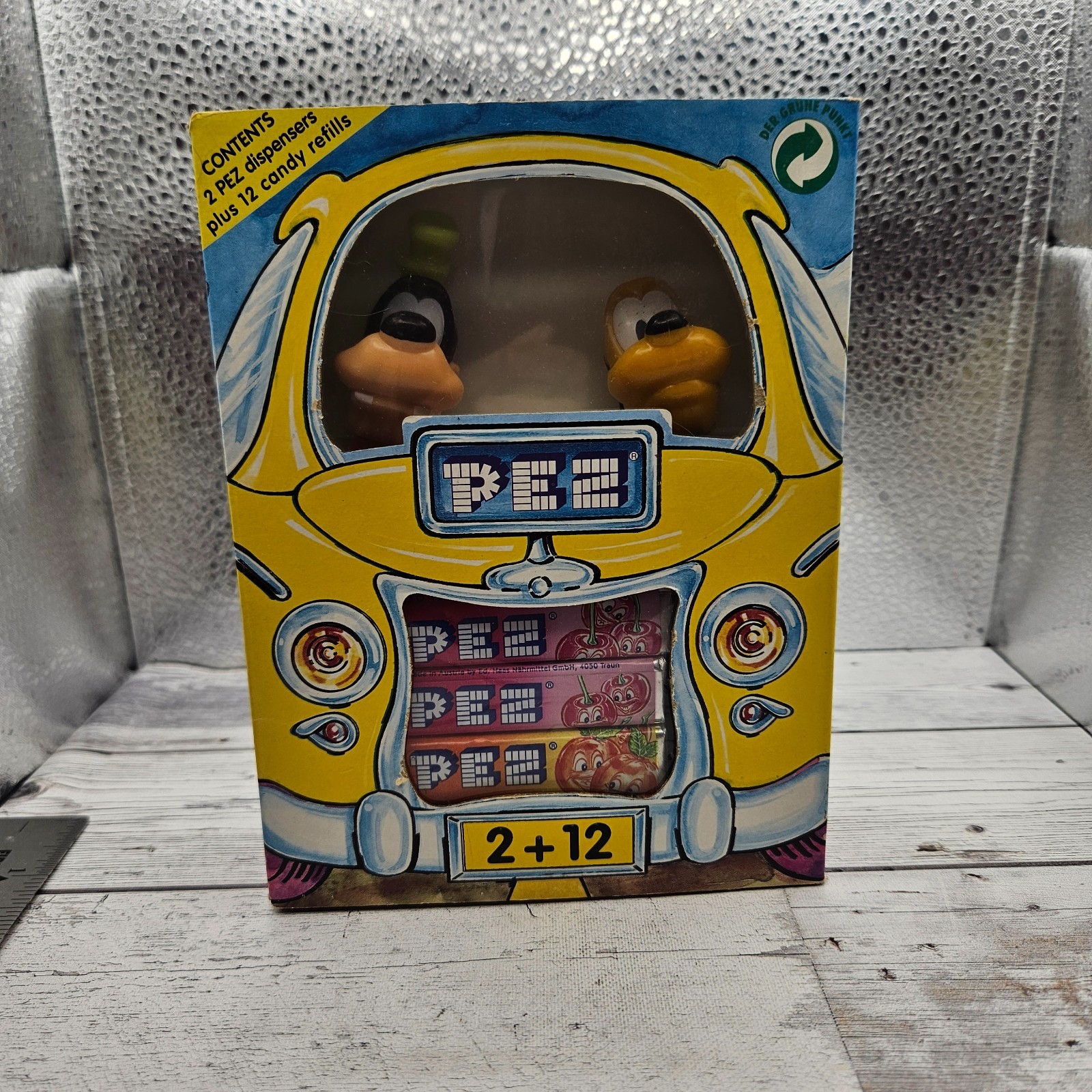 Vintage 1990s PEZ 2+12 Disney Car Gift Set - Goofy & Pluto - Rare Non-US release