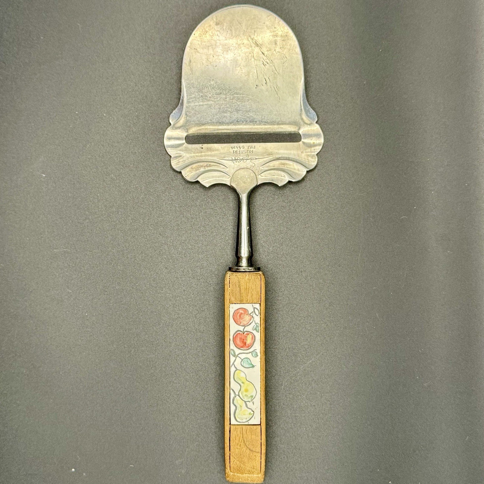 SPAR Norway Cheese Plane Vintage Slicer MCM Danish Modern Stainless Wood Handle