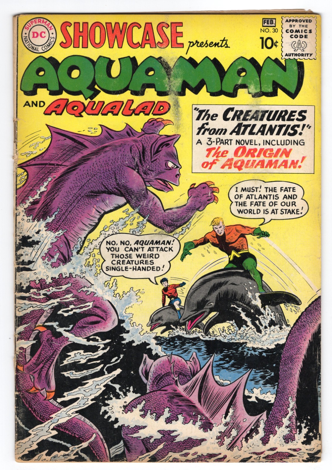 Showcase 30 1961 DC Comics VG- 3.5 1st Origin Aquaman Aqualad