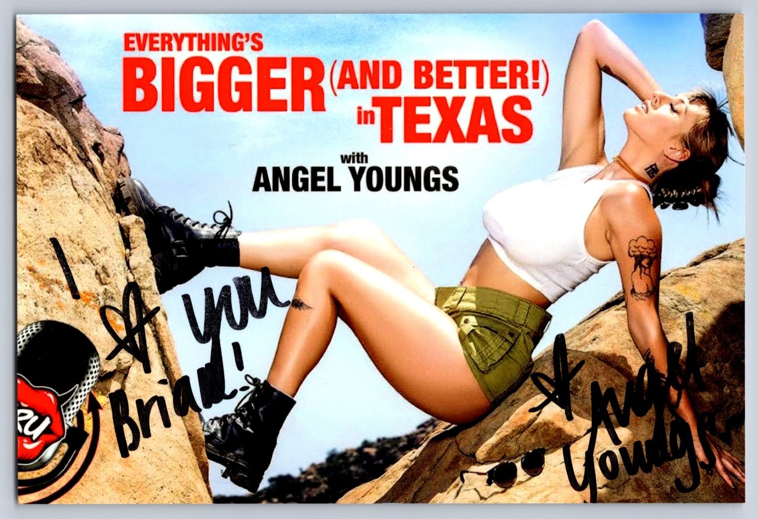 Angel Youngs Autographed Photo Print Everything's Bigger in Texas Signed 4x6