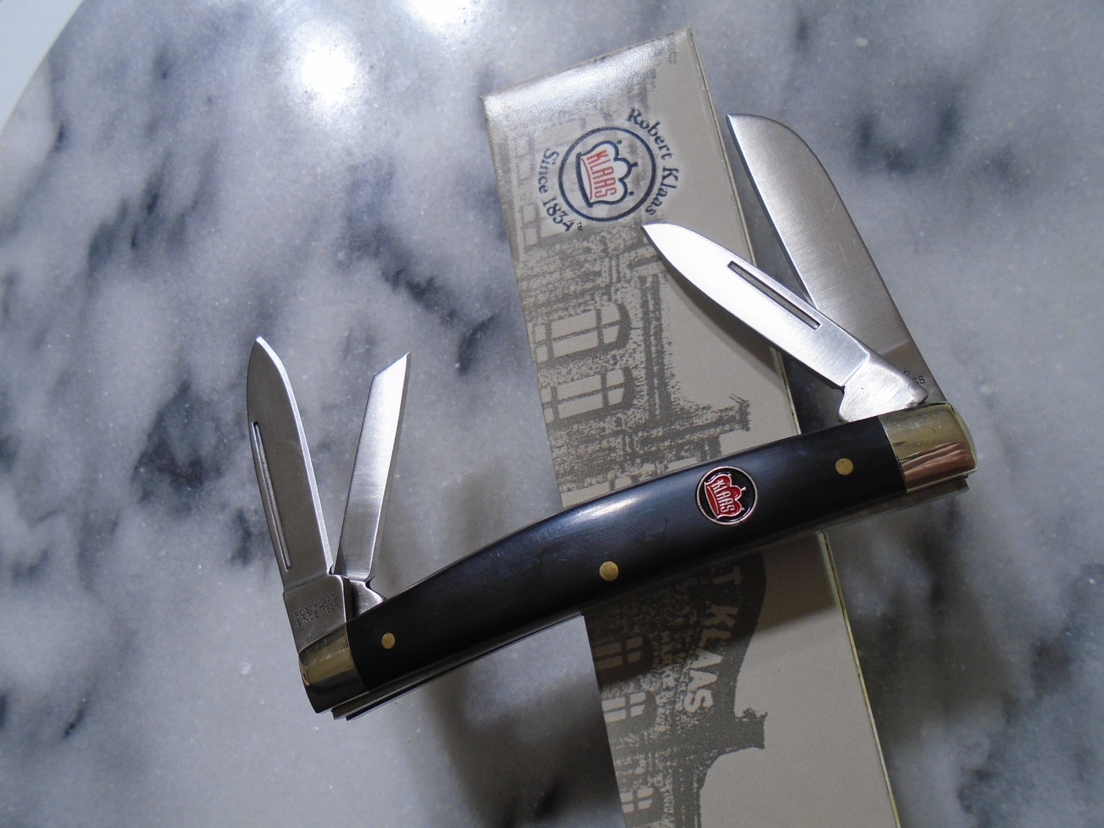 Robert Klaas Kissing Crane 4 Blade Congress Pocket Knife KC2426 Black Delrin New Robert Klaas Kissing Crane 4 Blade Congress Pocket Knife KC2426 Black Delrin New