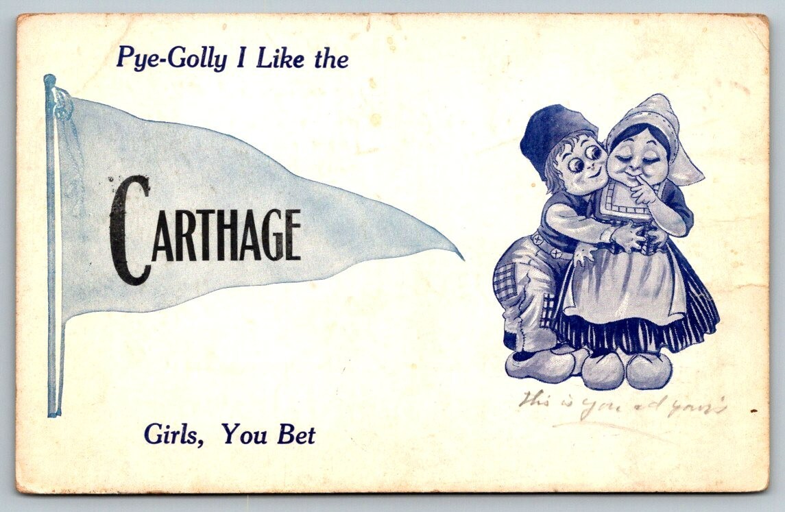Carthage  New York    Pennant Postcard  1912