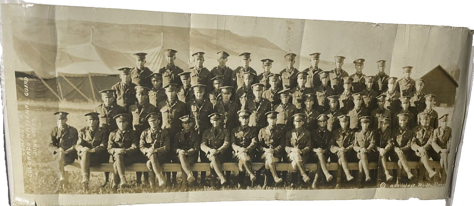 Colorado National Guard 1929 Photo Company A West Photo Denver Pano 14 x 5.5 in Colorado National Guard 1929 Photo Company A West Photo Denver Pano 14 x 5.5 in