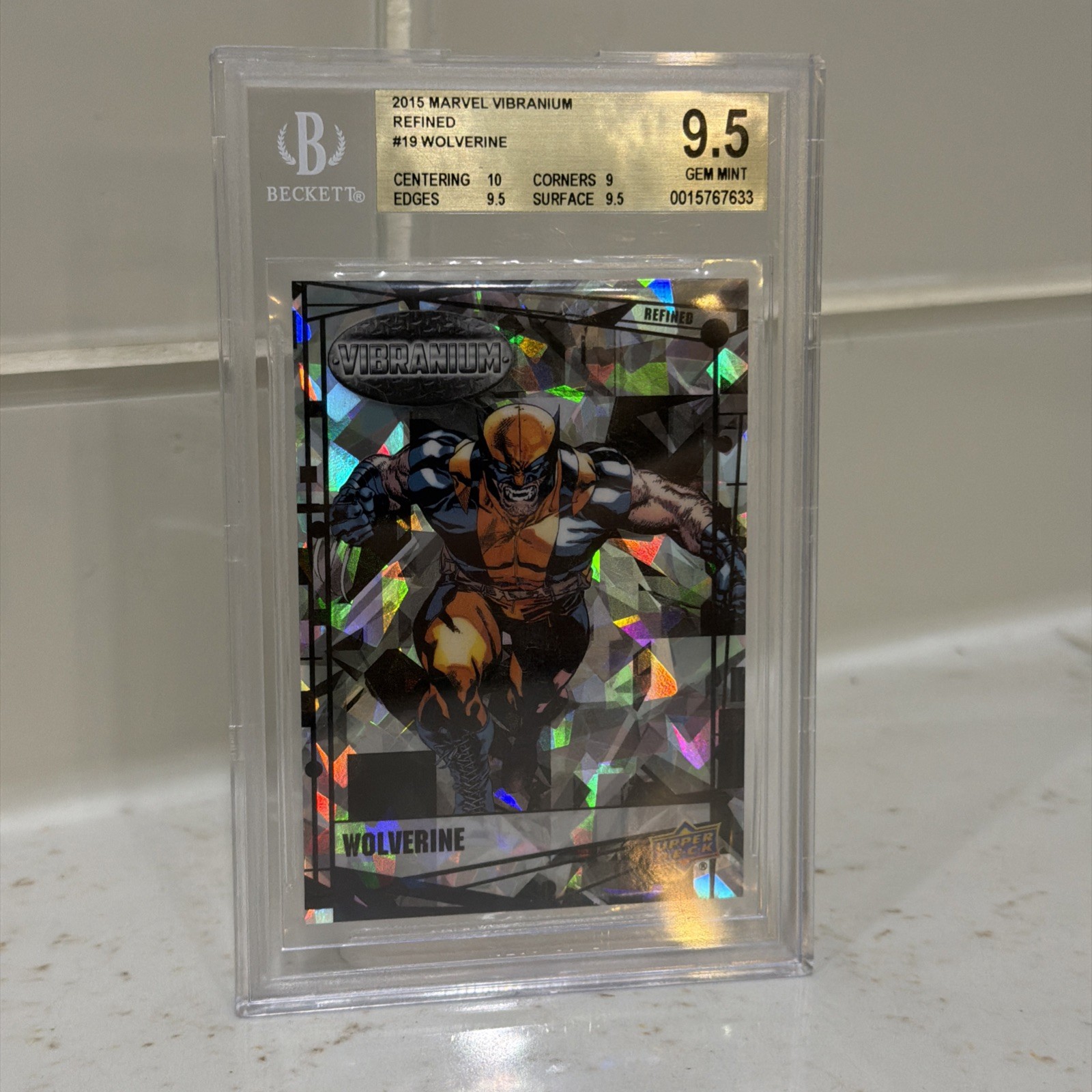2015 Upper Deck Marvel Vibranium Refined #19 Wolverine 15 /99 BGS 9.5 2015 Upper Deck Marvel Vibranium Refined #19 Wolverine 15 /99 BGS 9.5