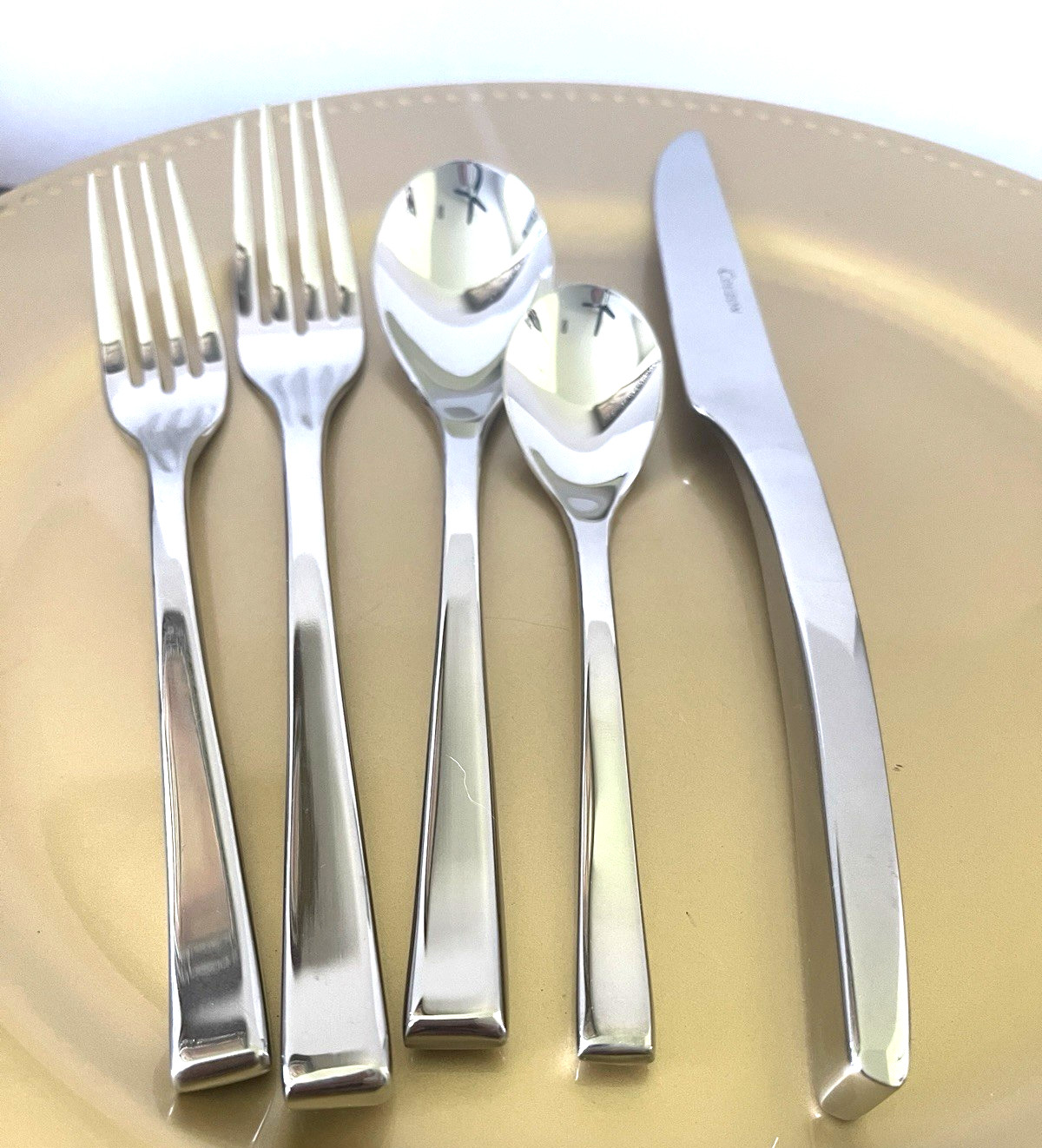 Jean Couzon Steel Mirror -Nicola 5 Piece Place Setting NEW
