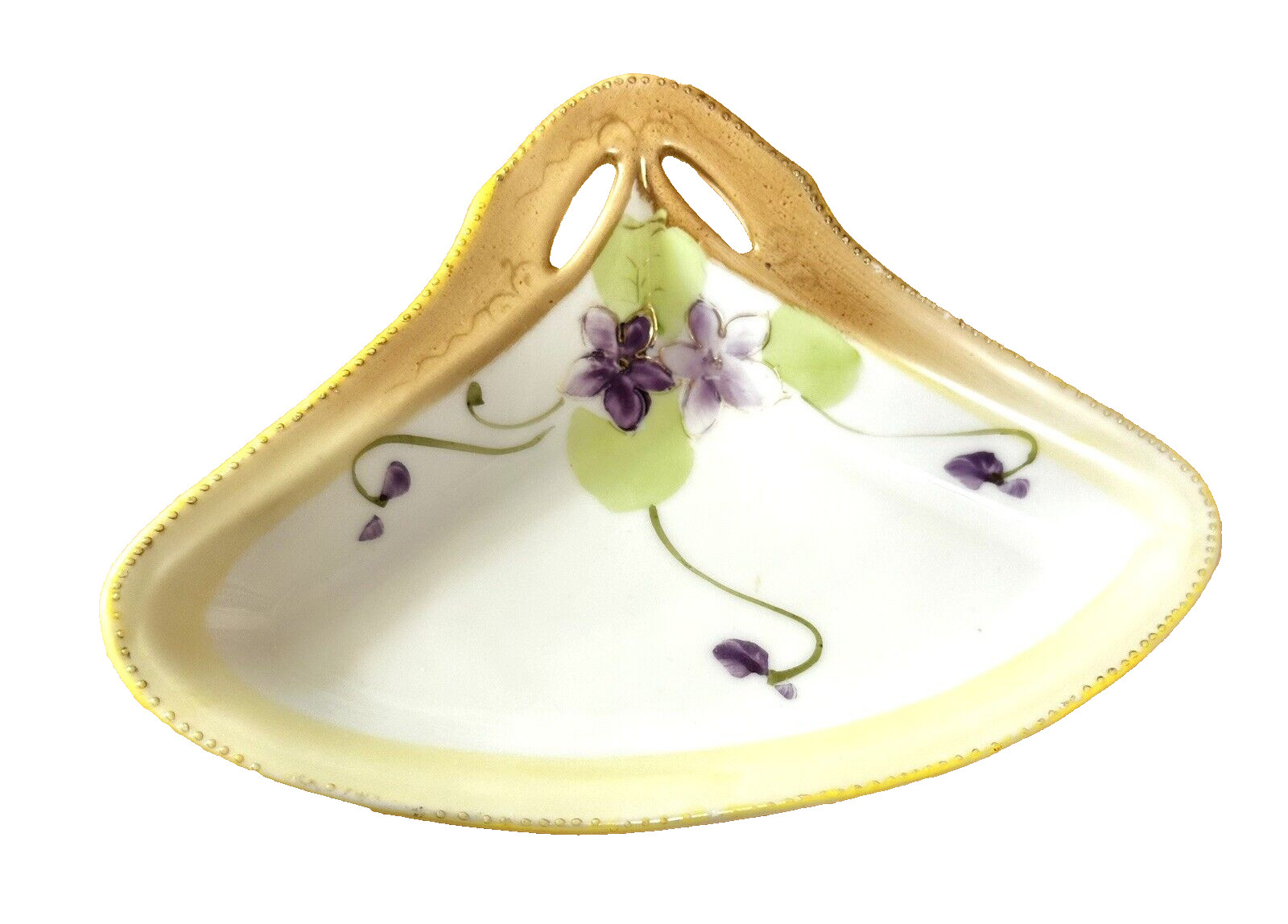 Vintage Nippon Handpainted Dish Porcelain Crocuss Floral Tray for Salt Pepper Vintage Nippon Handpainted Dish Porcelain Crocuss Floral Tray for Salt Pepper