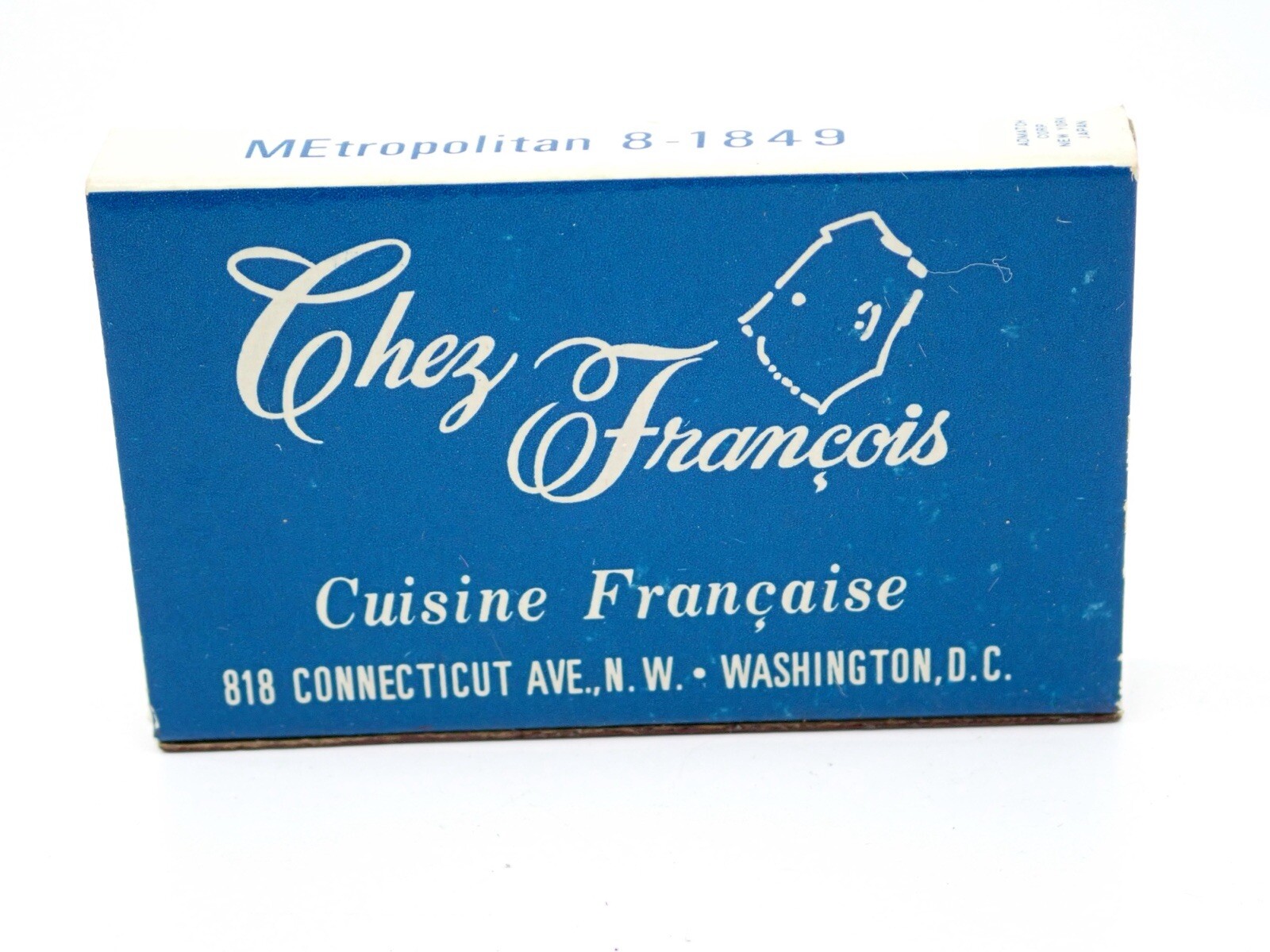 Chez Francois restaurant Matchbook Washington DC and matches admatch
