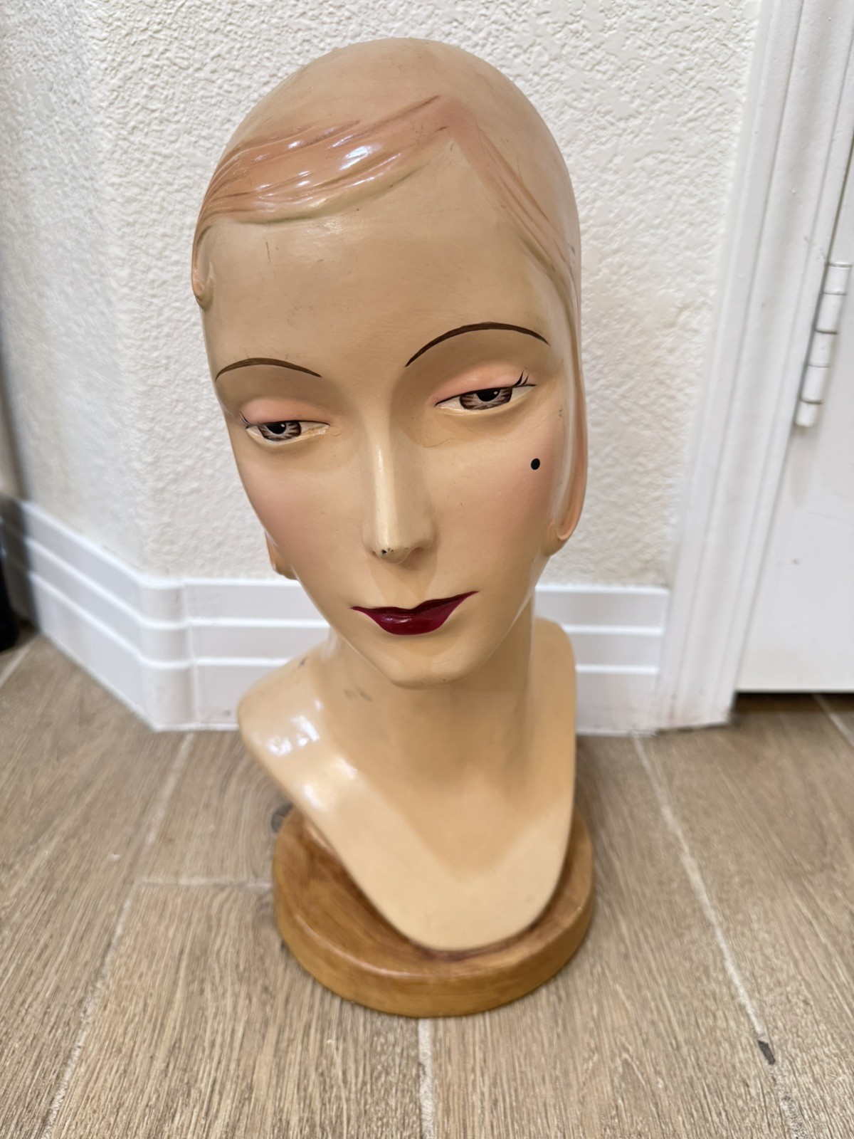 Vintage Katherine’s Collection Head Mannequin Art Deco Style- 22in-Circumference