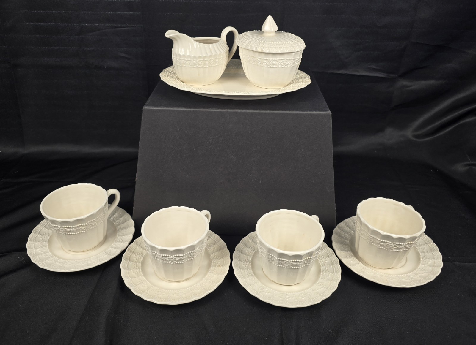 11 Piece Vintage G.Z. Lefton Irish Lace Tea Dish Set in Excellent Condition