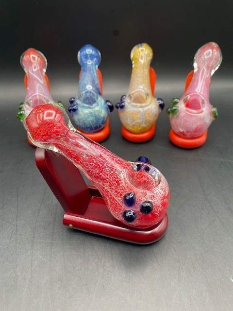 4.5 inch Swirl Design Super Heavy Glass Pipe random colors