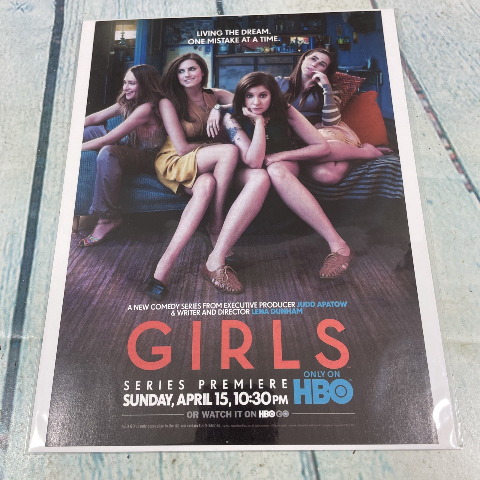 2012 Girls HBO Comedy TV Series Print Ad/Poster Pinup Promo Art Magazine Page