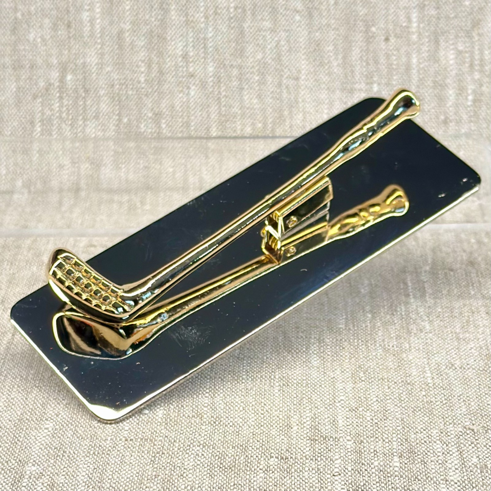 Brass Golf Club Paper Clip Memo Holder Paperweight Desk Accessory Vintage in Box Brass Golf Club Paper Clip Memo Holder Paperweight Desk Accessory Vintage in Box