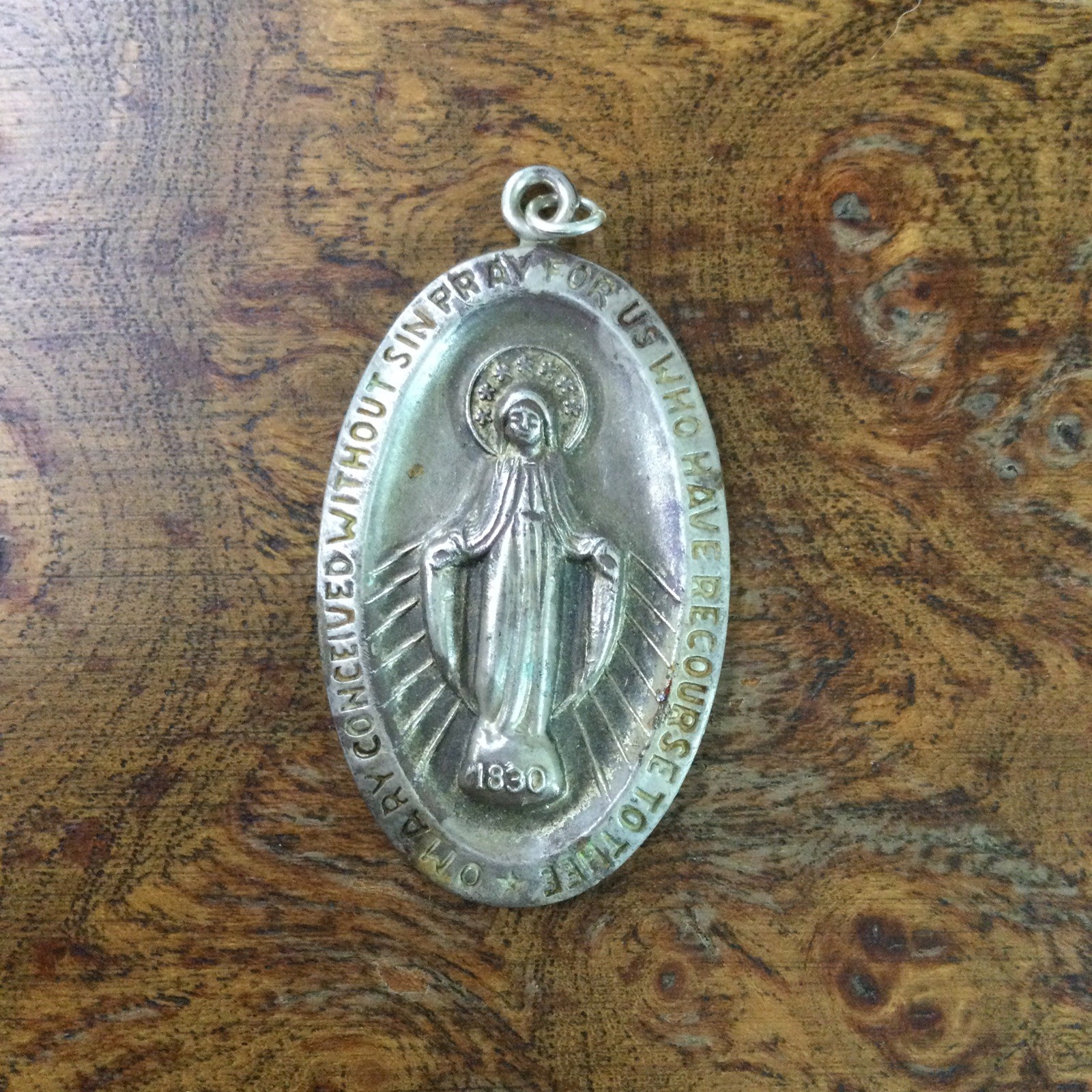 Vintage Sterling Silver Recourse Mary Prayer Religious Pendant Vintage Sterling Silver Recourse Mary Prayer Religious Pendant