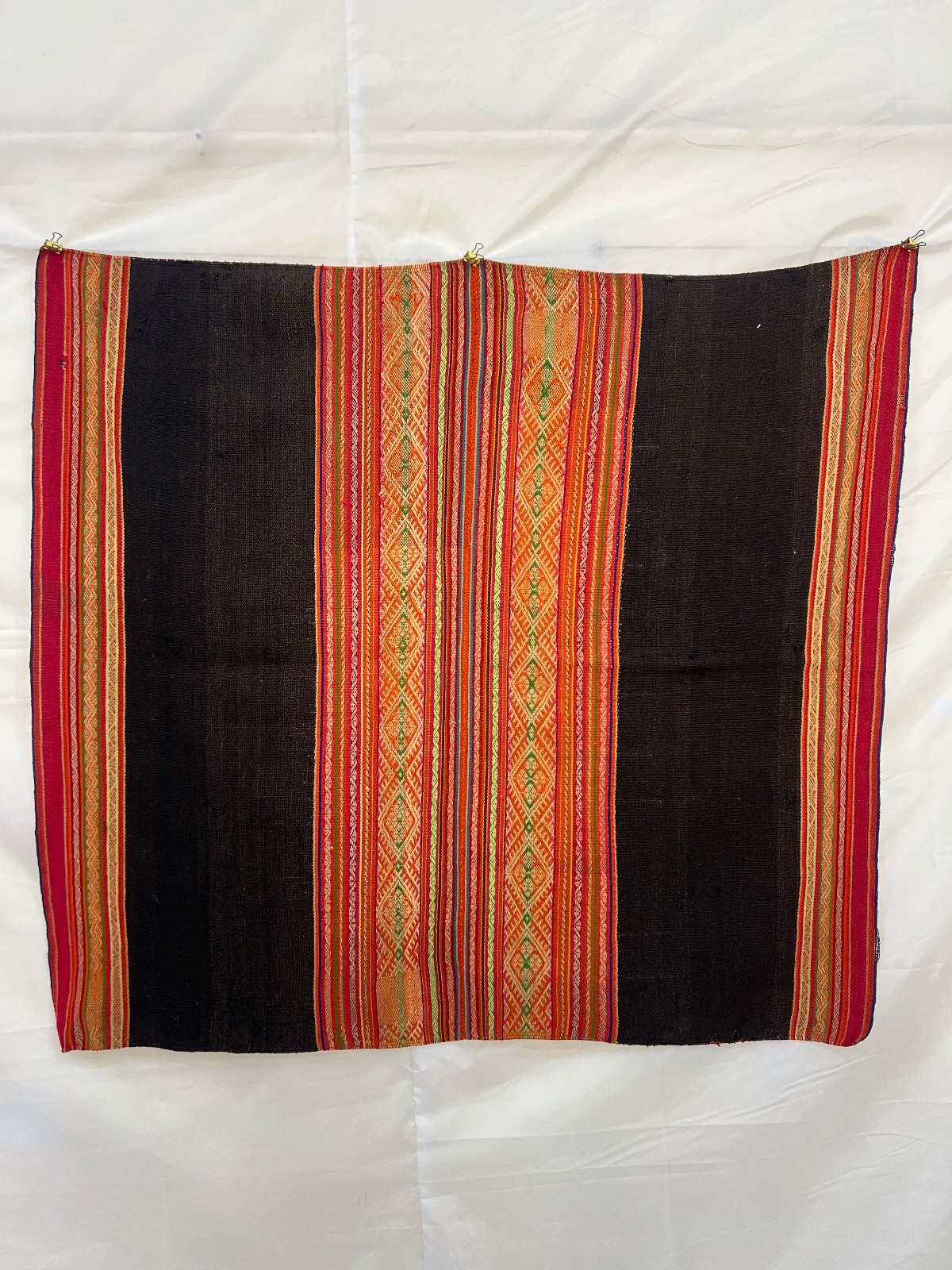 Vintage Peruvian Aguayo Hand Woven Wool Andean Blanket Textile Folk Indigeneos Vintage Peruvian Aguayo Hand Woven Wool Andean Blanket Textile Folk Indigeneos