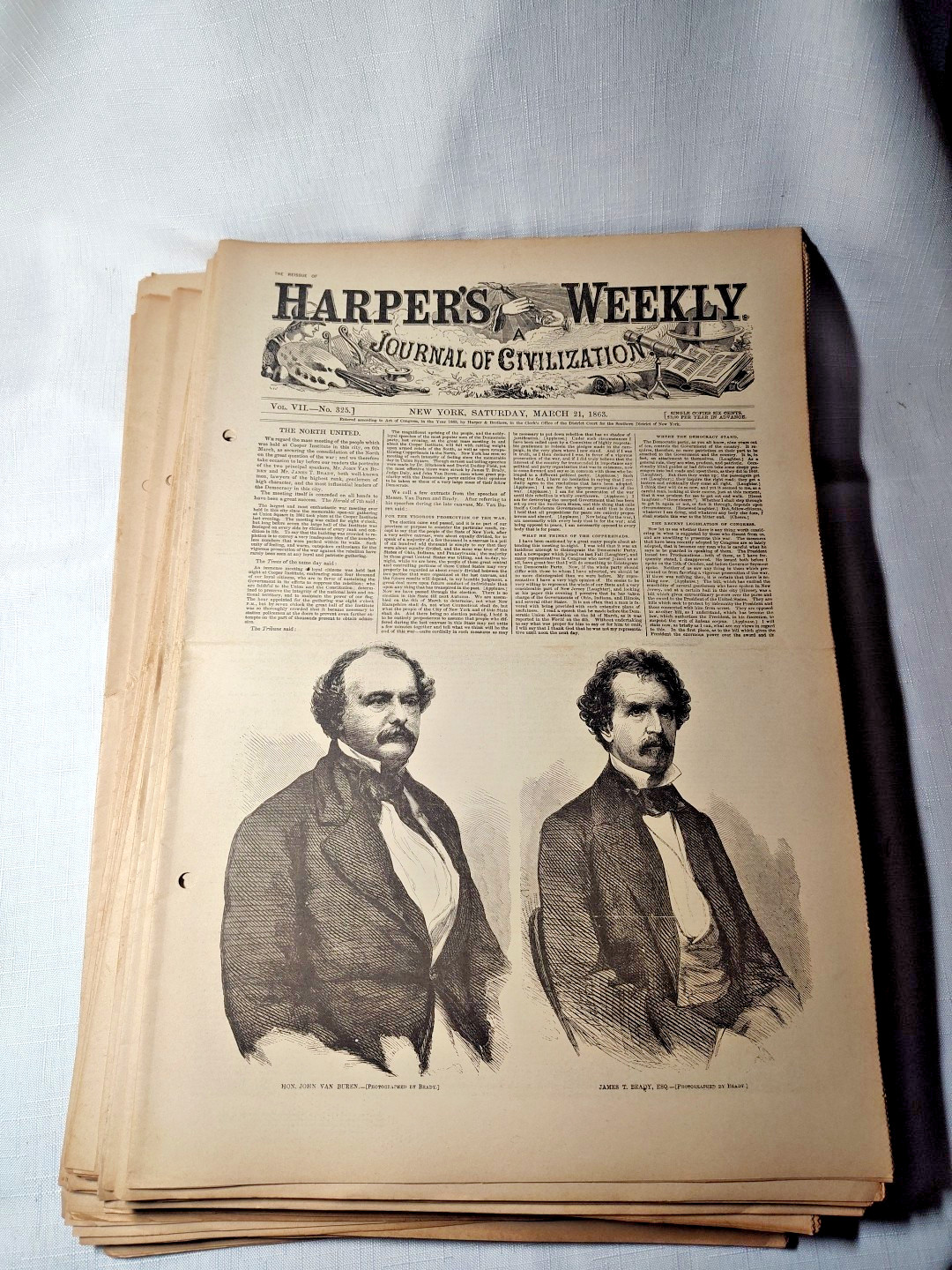 Harper's Weekly 1863 Journal 34 Pieces Reissue Newspaper Lot Harper's Weekly 1863 Journal 34 Pieces Reissue Newspaper Lot