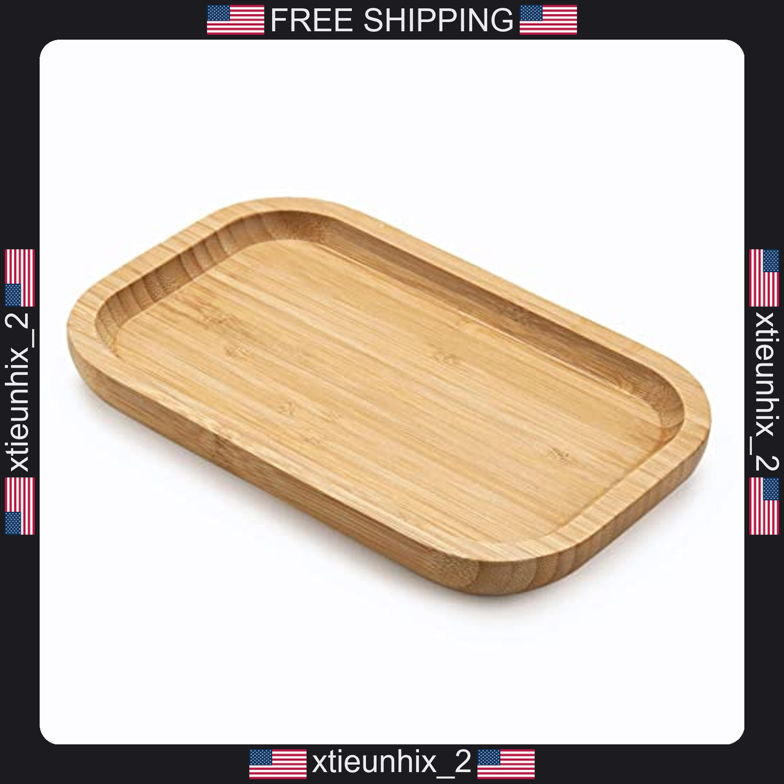 Bamboo Vanity Tray Bathroom Counter Organizer 7.9x5.1 inches