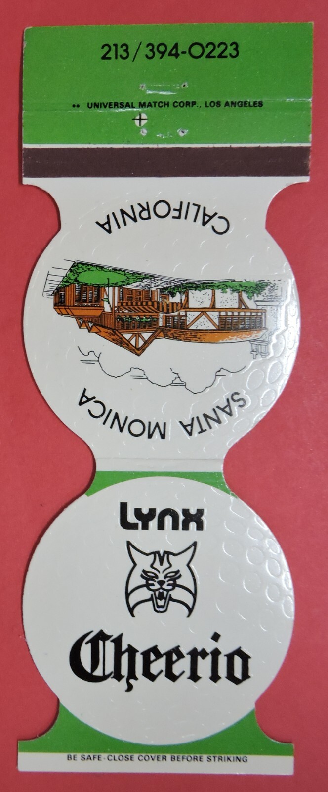 LYNX CHEERIO RESTAURANT MATCHBOOK COVER-SANTA MONICA CALIFORNIA