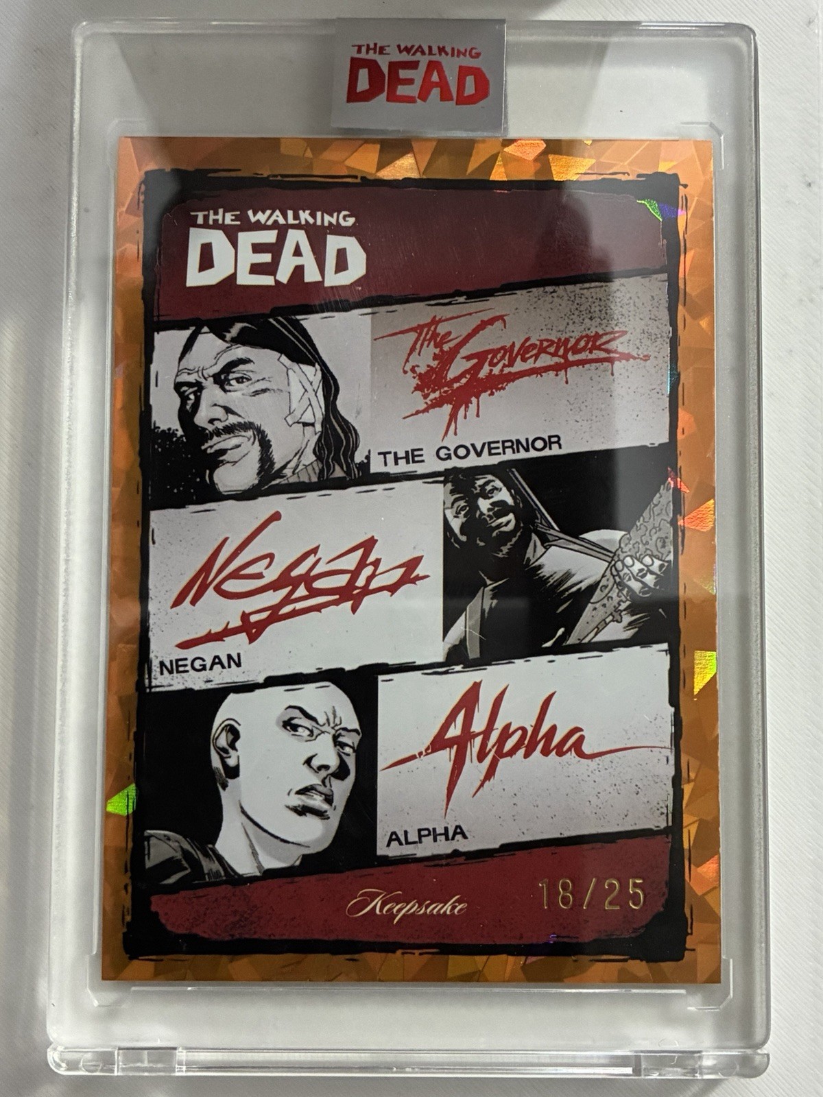 2026 Keepsake Walking Dead Spotlight Governor Negan Alpha Signagraph 18/25 2026 Keepsake Walking Dead Spotlight Governor Negan Alpha Signagraph 18/25