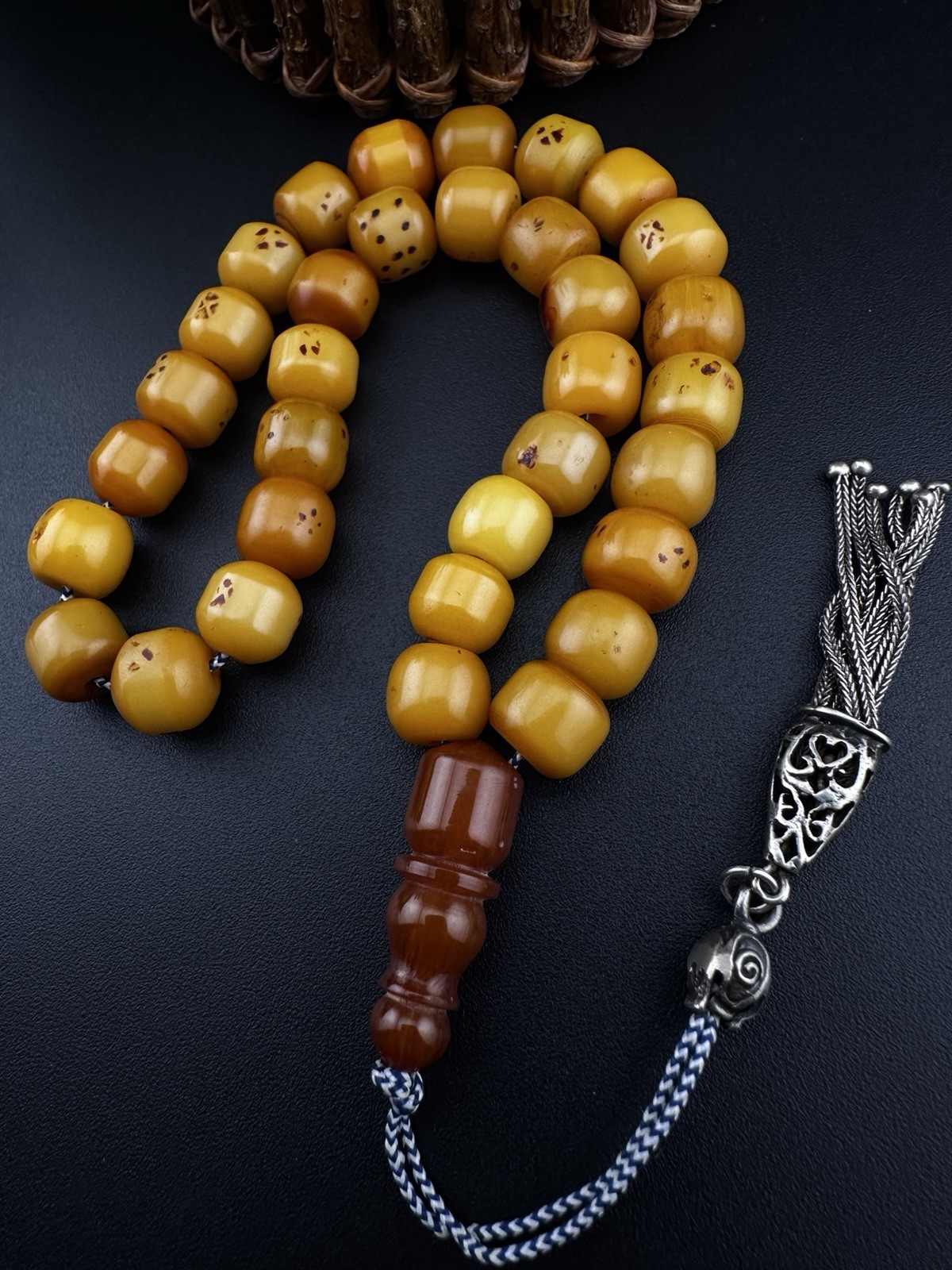 Rare German Antique Bakelite Islamic Tesbih Prayer Beadsسبحة بكلايت الماني انتيك