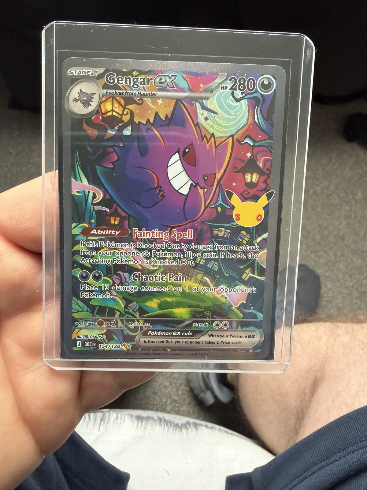 Pokemon TCG Gengar ex 154/128 Pokemon 30th Celebration Special Illustration Rare