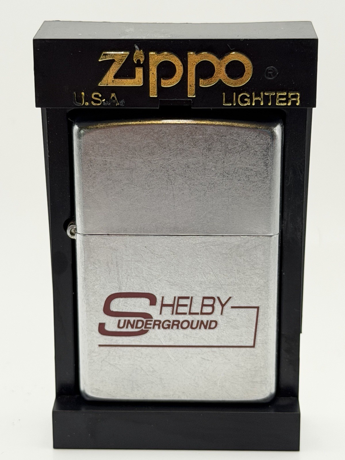 Vintage 2000 Shelby Underground Advertising Chrome Zippo Lighter NEW B16