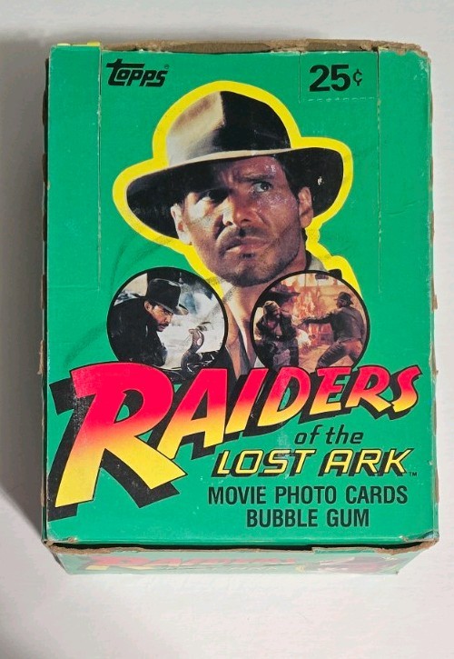 1981 Topps Indiana Jones Raiders of The Lost Ark Full Box - 36 Sealed Wax Packs 1981 Topps Indiana Jones Raiders of The Lost Ark Full Box - 36 Sealed Wax Packs