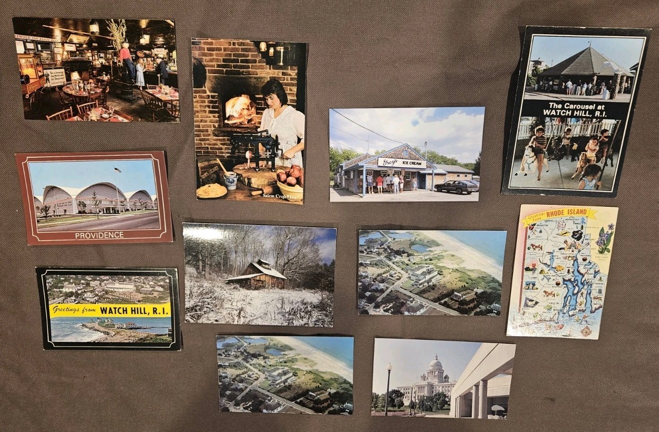 Vintage New England Rhode Island Scenic Landmarks Postcard Lot Of 11 Watch Hill 