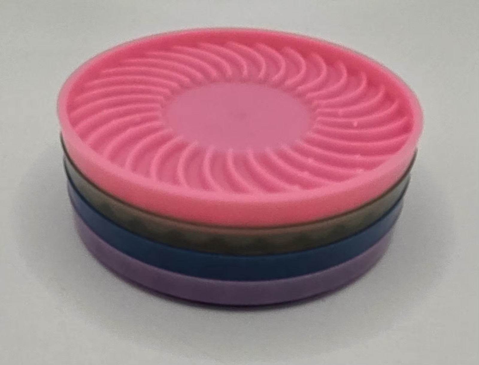 VTG Ritepoint Contemporary Plastic Coasters Set of 4 Lt Green, Blue Swirl Design