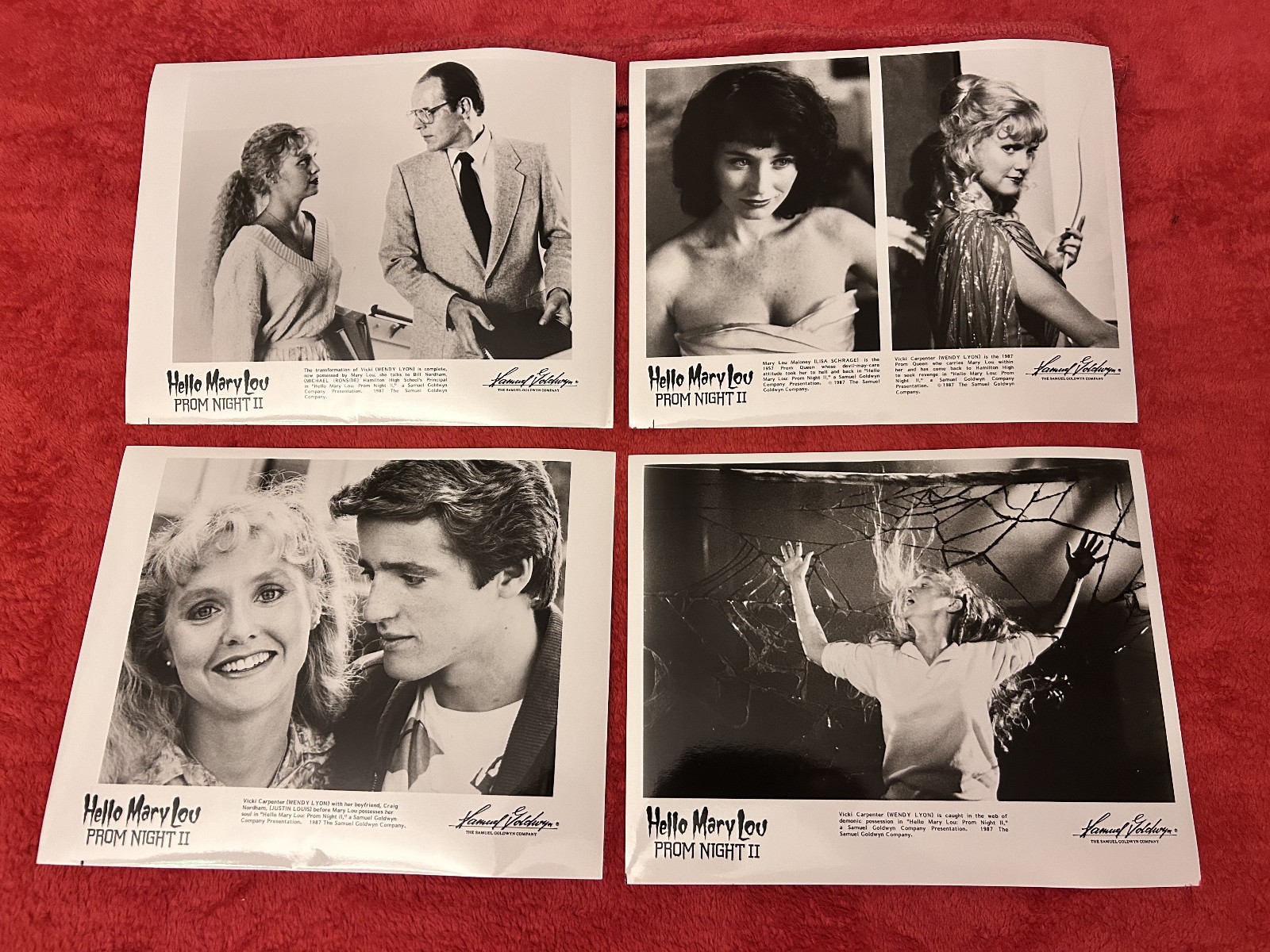 HELLO MARY LOU PROM NIGHT II set of four original 8x10 press photos Wendy Lyon