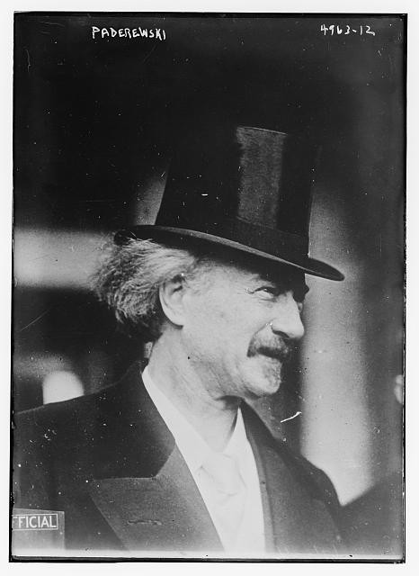 Photo:Ignacy Jan Paderewski Portrait in Top Hat Ca 1915 1920