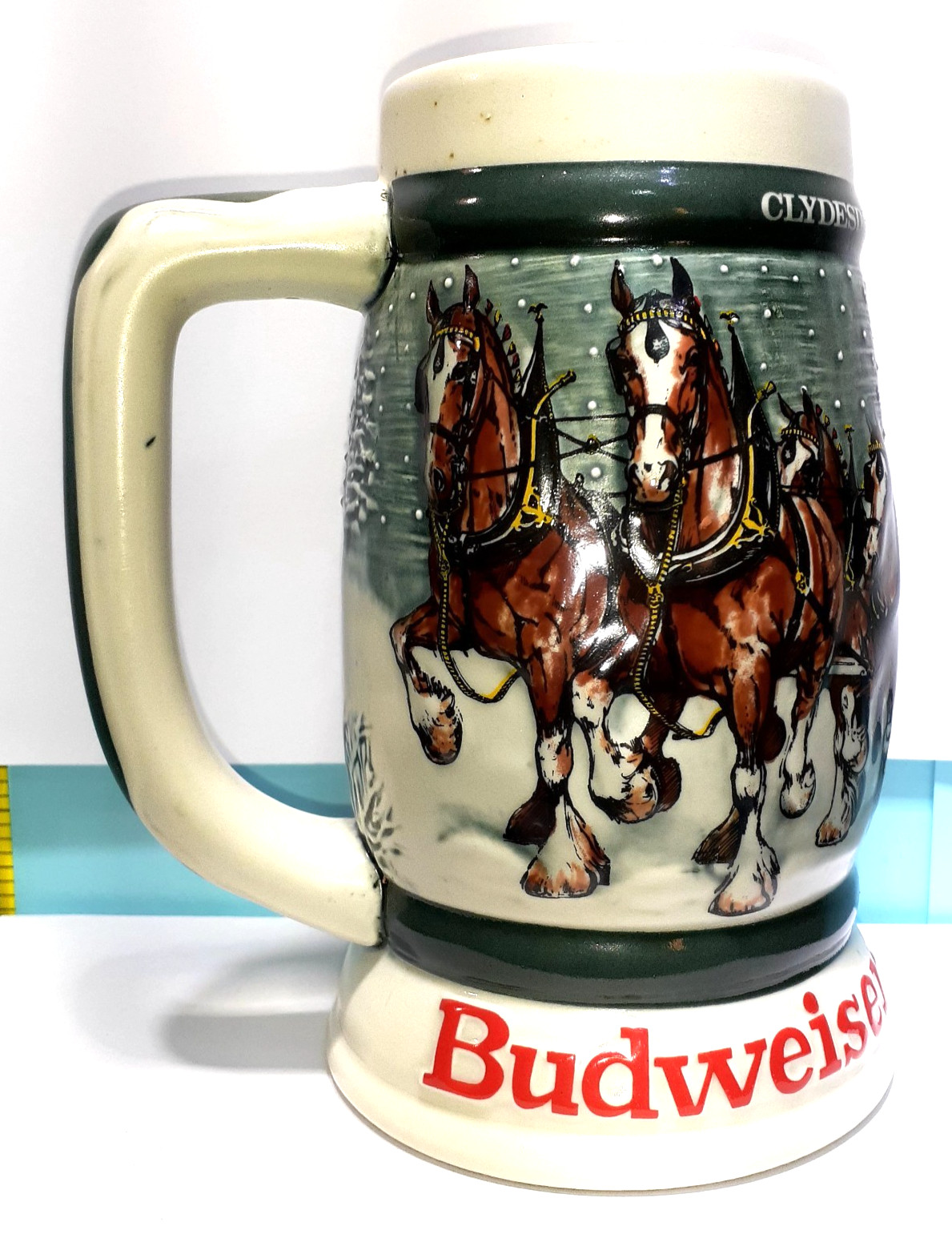Vintage Budweiser Clydesdales 50th Anniversary Stein 1933-1983 by Ceramarte