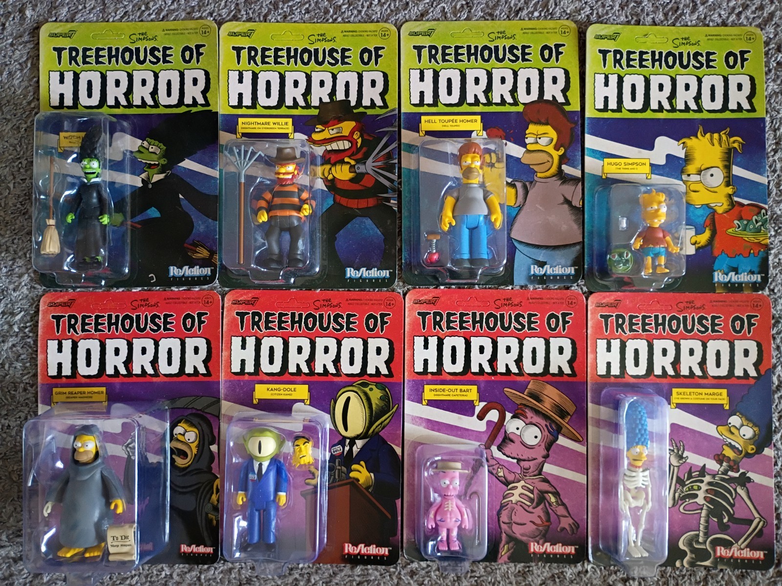 Super 7 Wave 1 & 2 The Simpsons Treehouse of Horror ReAction Complete Sets Super 7 Wave 1 & 2 The Simpsons Treehouse of Horror ReAction Complete Sets