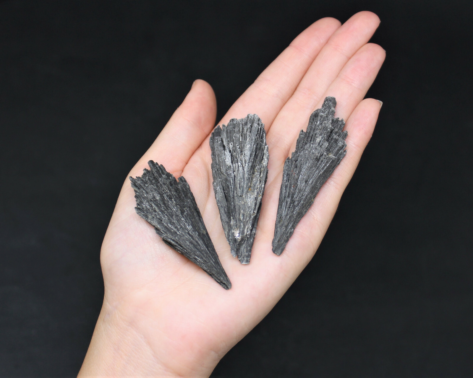 3 Black Kyanite Blades, LARGE 1.5-3\