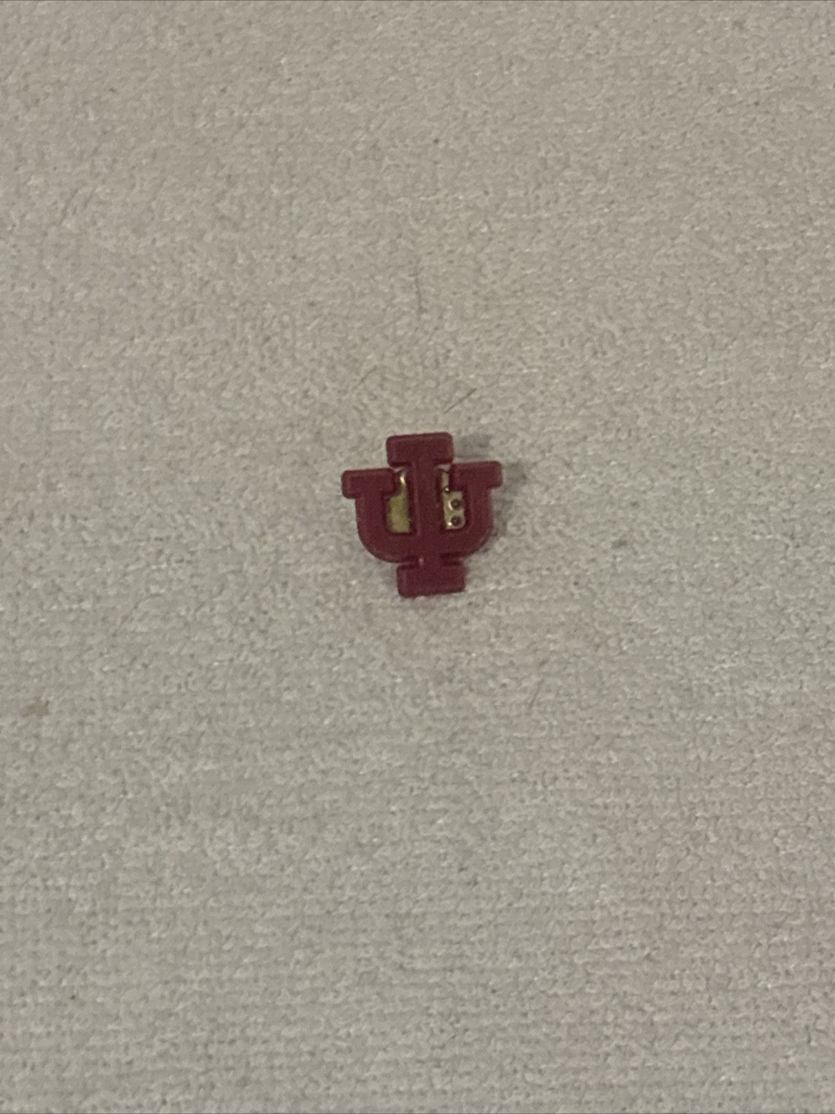 Vtg Indiana University College Red Plastic Lapel Pin 