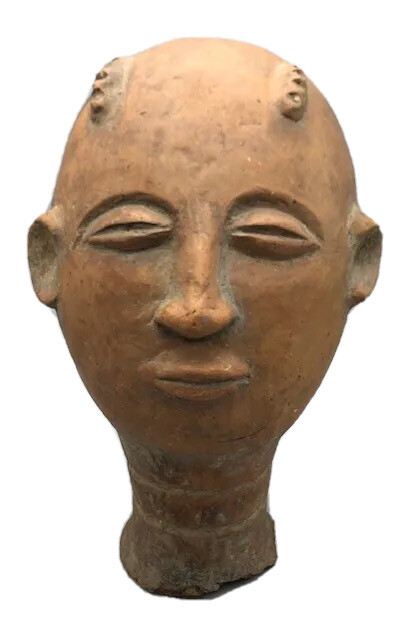 ELEGANT OLD AKAN MEMORIAL HEAD AFRICAN SHRINE OBJECT