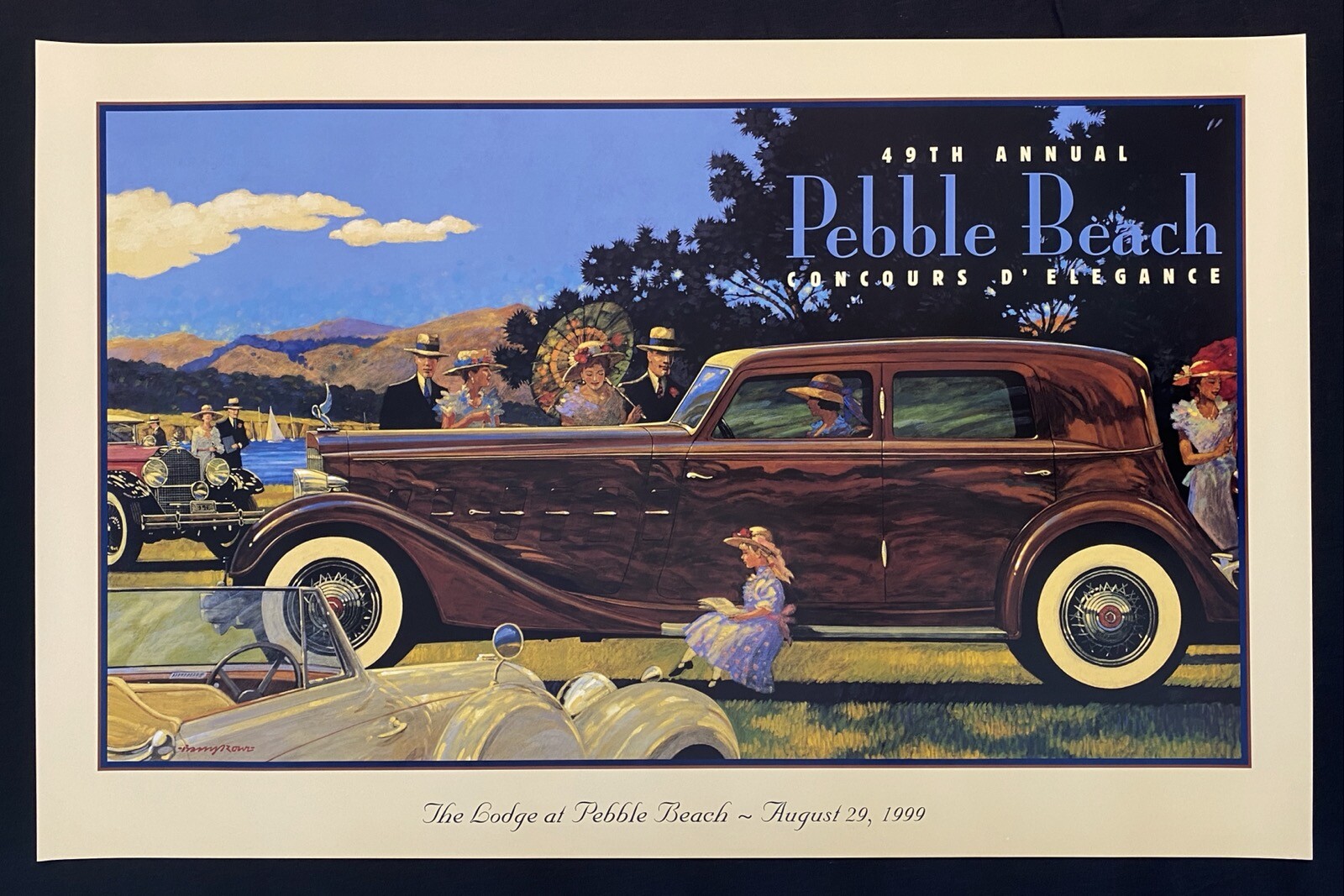 1999 Pebble Beach Concours Poster 1934 PACKARD 1108 Dietrich Sport LAGONDA ROWE