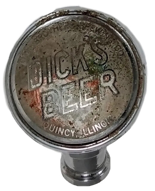 Vintage Dick\'s Beer Ball Tap Knob Dick Brothers Brewing Company Quincy Illinois 