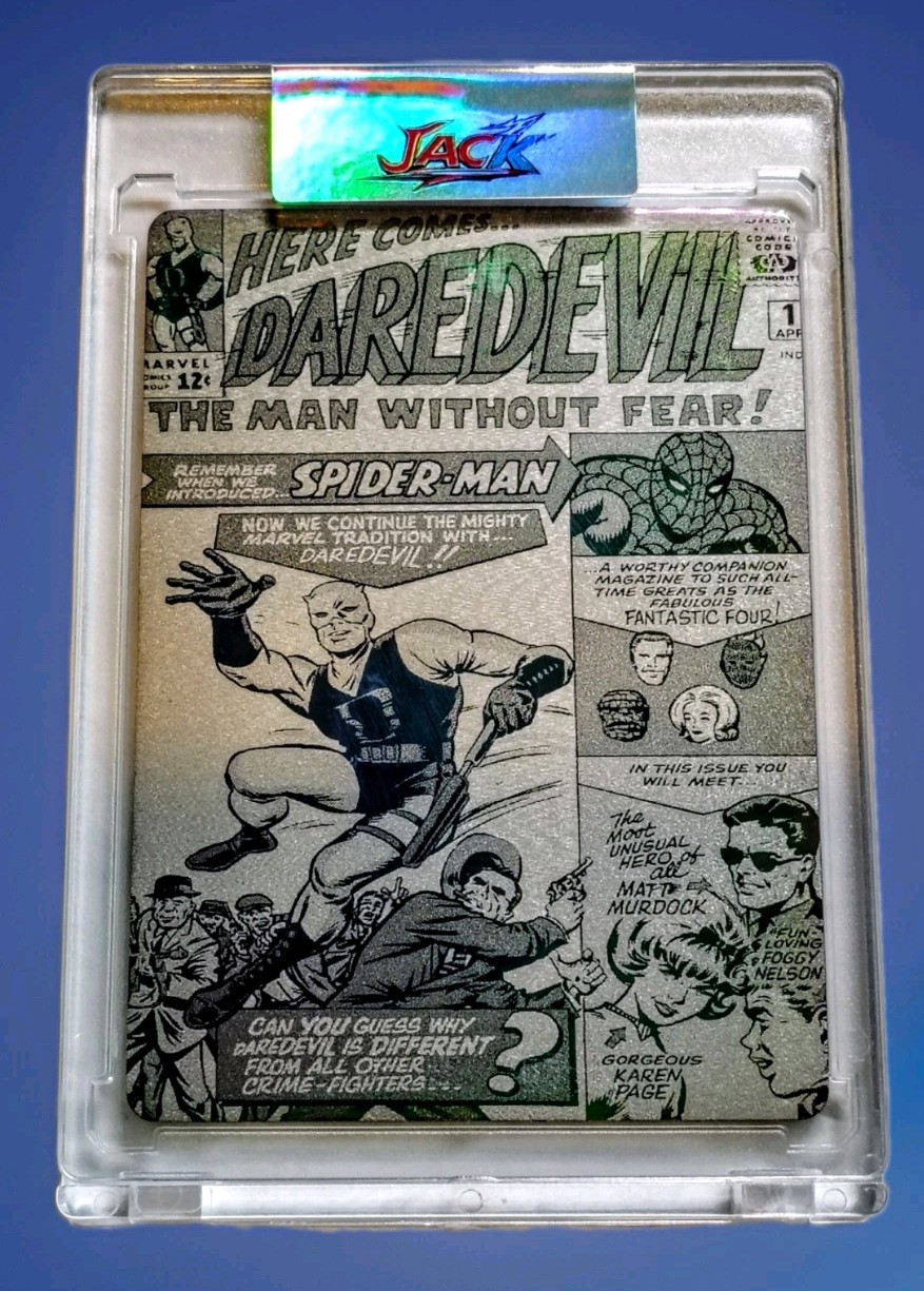 Daredevil #1 Metal Trading Card In Custom Acrylic Case Rare #2/3