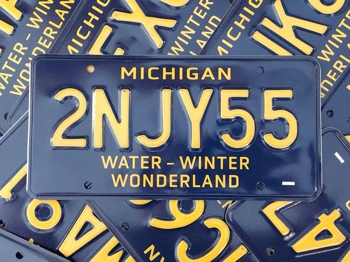 BRAND NEW 2022 Michigan Water Winter Wonderland RETRO authentic license plate