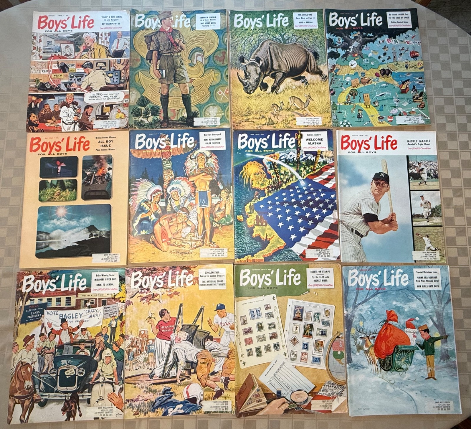 Vintage Boys' Life Magazine Lot – 1959 Complete - Boy Scouts BSA Scouting