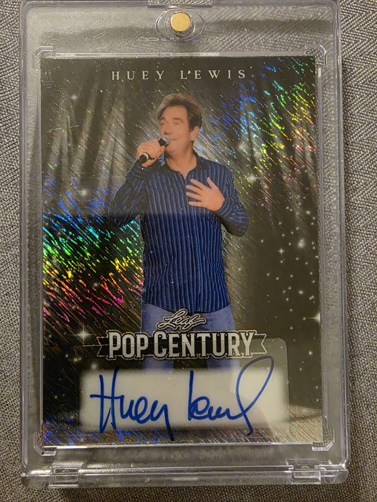 2026 Leaf Pop Century Huey Lewis Autograph Shimmer Auto 1/1 \