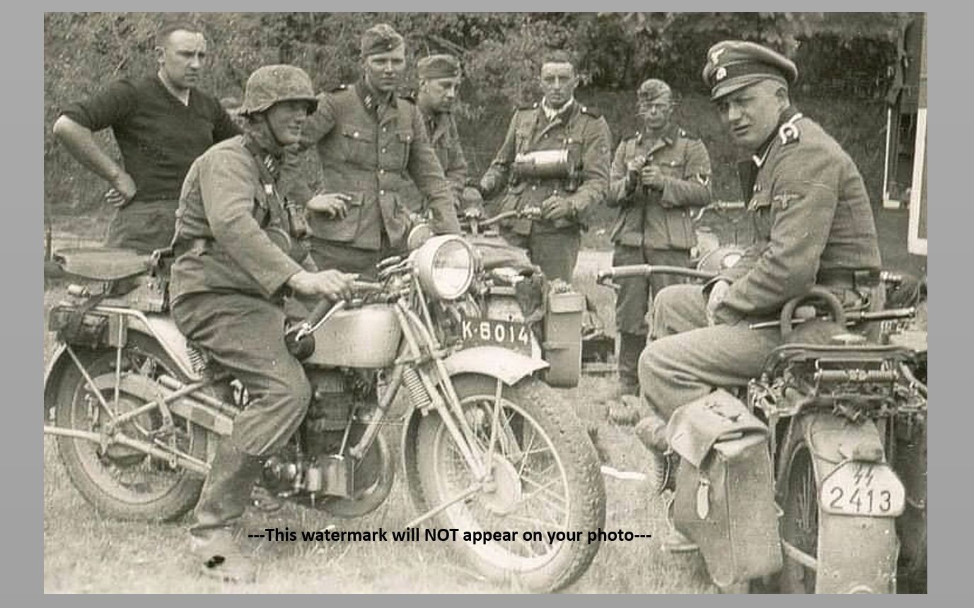 German Motorcycle Troops PHOTO Wehrmacht Soldiers World War 2, WW2