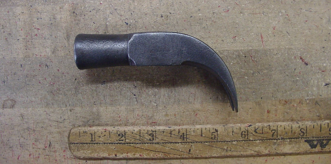 Vntg 1lb. 0.7oz.  Farrier\'s Curved Claw Hammer Head,5\