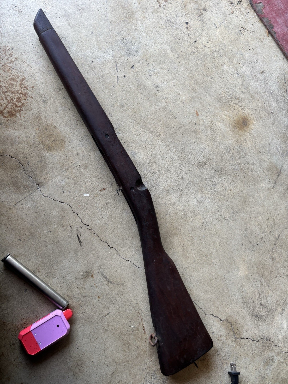 WWII USGI Remington M1903 / M1903A3 wooden stock W/ Buttplate And Cleaning Tube WWII USGI Remington M1903 / M1903A3 wooden stock W/ Buttplate And Cleaning Tube
