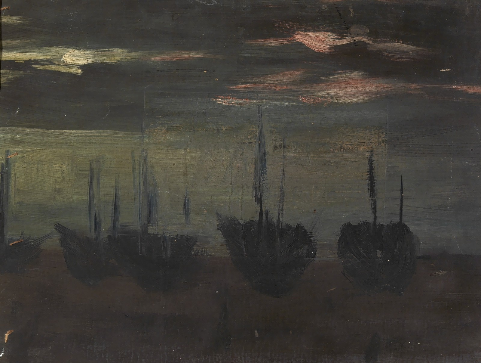 Alice Pike Barney Ships Moonlight Vintage Art Photo Reprint Wall Art