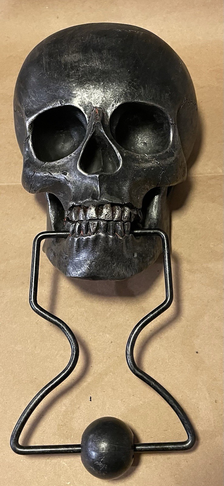 New Ashland Halloween Midnight Moon Dark Silver Skull Door Knocker Resin 12” T
